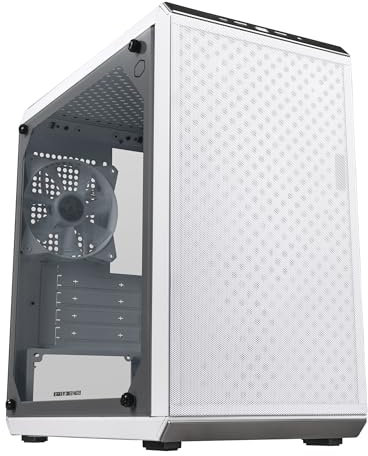 Cooler Master Q300L V2 Micro-ATX Tour avec Filtre Anti-poussière magnétique, USB 3.2 Gen 2 x 2 (20 Go), Verre trempé, refroidisseurs de CPU 159 mm Max. et GPU 360 mm Max., Flux d'air intégral, Blanc