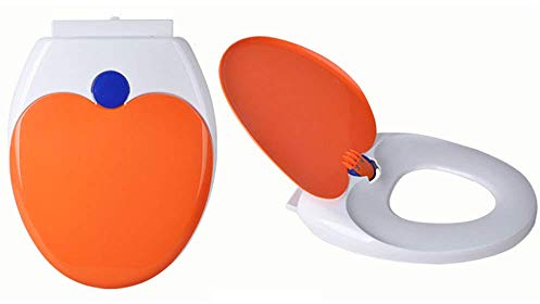Toilettensitz, O-förmiger, langsam stummgeschalteter Familien-Toilettensitz, Anti-PP-Platte, leicht zu reinigender Toilettendeckel, Lila-40~44cm*36cm (Orange 40~44cm)
