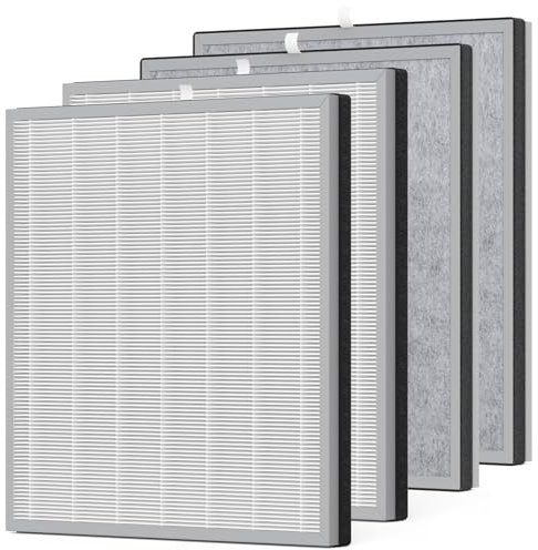 4 Pack HE401 Filter Replacement for Shark Purifier 4 Compatible with Shark HE401 HE402 HE402AMZ HE405 HE400, HE4FKPET H13 True HEPA Filter