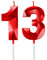 Red 13th Birthday Candles for Cake, Number 13 Candle for 13th Birthday Decorations, 3D Design Cake Topper Decor for Boy Girl Women Men Birthday Theme Party Weddings Anniversary Celebration Supplies