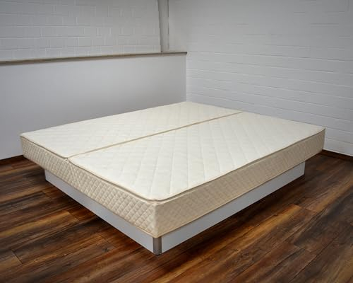 Wasserbett KOMPLETT Bett Softside DUAL mit Podest/Sockel – hochwertiges Doppelbett mit Wasserbettmatratzen & Komfortausstattung – inkl. Pflegeset & Befüllschlauch – für gesunden Schlaf – 180x220 cm F3