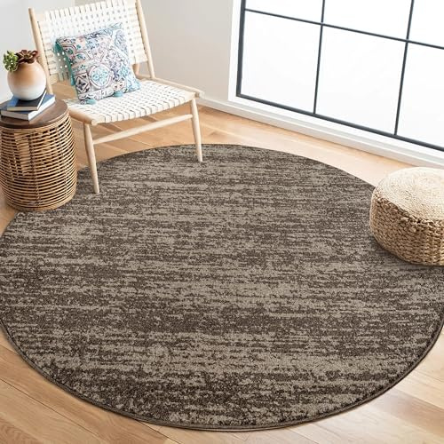 SANAT Oslo Teppich für das Wohnzimmer - Teppich mit modernem Design, Geeignet für Wohnzimmer, Flur, Esszimmer, Schlafzimmer, Küche und Kinderzimmer - Braun, Größe: 200 cm Rund