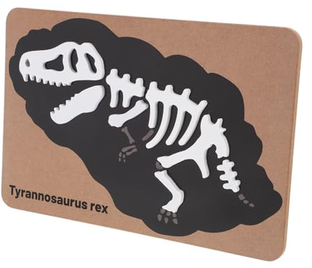 HAWILLOSCH Dinosaurier Skelett Holzpuzzle Für Kleinkinder 1-3 Aus Naturholz Montessori Fossilien Kognitionsspielzeug Für Hand Augen Koordination Und Lernspaß