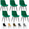 JIJIAN Esszimmerstühle 6er Set, Küchenstühle, Polsterstühle, Wohnzimmerstühle, Design Stuhl mit Rückenlehne, Sitz aus Samt mit schwarzen Metallbeinen, Dunkelgrün