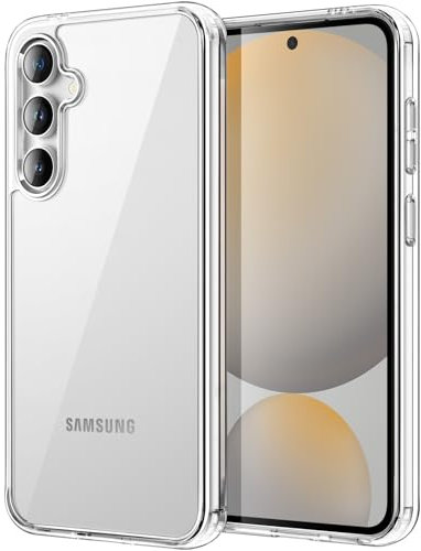 JETech Cover per Samsung Galaxy S24 FE, Anti Ingiallimento Antiurto Paraurti Protettiva Cellulare Custodia, Antigraffio Retro Rigido in PC (Trasparente)