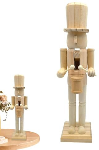 Unfinished Nutcrackers to Paint,Christmas Nutcracker Figurines Wooden Ornament | 15in Creative Puppet Craft Decor, Nutcracker Party Supplies for Holiday Housewarming