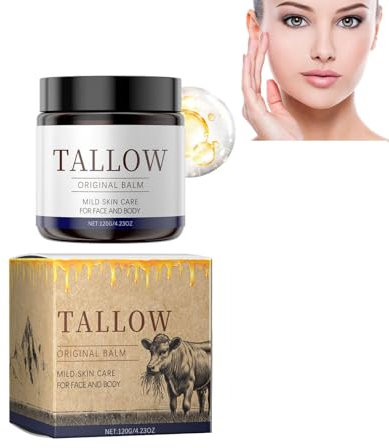 Tallow Original Balm Natur, Beef Tallow Skincare, Bio Grassgefüttert Rindertalg Creme, Bio Rindertalg mit Jojobaöl für Gesichtspflege, Natürliche Hautpflege (1)