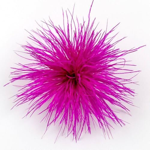 Broche à plumes rose rouge pour fête, robe de mariage, décoration de robe d'autruche pour femme et fille