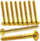 Lot de 10 vis à bois en laiton à tête ronde surélevée fendue (M5, 50 mm)