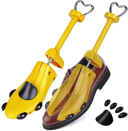 Vankarr Tendicascarpe 1 paio, regolabile, unisex, per uomo e donna, estensore per scarpe, largo, per scarpe troppo strette, scarpe nuove, sneakers, scarpe in pelle, giallo, taglia unica,EU40-47