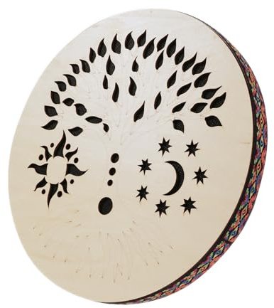 summvox 20,3 cm große Holztrommel, Onomatopoeische Handtrommel, ethnisches Percussion-Instrument, Onomatopoeische Musik, Birkenholztrommel für Auftrittsbegleitung (Baum des Lebens)