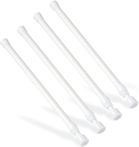 4 Stück Teleskopstange, 30-50cm ohne bohren, rostfreie Feder, kleine Spannstange, eleskopstangen für Schrank, Küche, Regal, Bad, Kleiderschrank, verstellbare Spannstange (6)