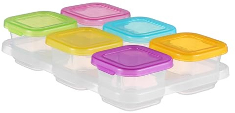 VICASKY Babynahrungsbehälter 120ml 6 Stück aus Pp mit Deckel Luftdicht und Kühlschrankgeeignet zur Aufbewahrung von Babynahrung und Snacks für Mutter und Beim Camping und Zufällige Farbe