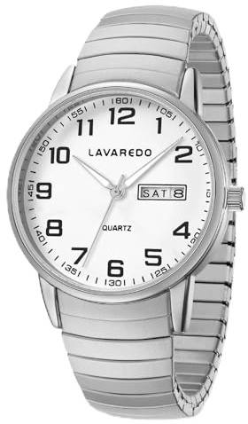 Timever Herren Armbanduhr Quarzuhr Analog mit Edelstahl Zugarmband,Datum,großen Ziffern Leicht ablesbares Zifferblatt,Geschenk für Mann und Freund