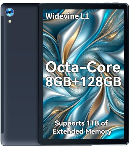 Whitedeer Octa-Core Tablet 10 pollici con Sistema Operativo Android, Batteria da 5000 mAh, Certificazione GMS/ 2.4G+5G WiFi 6, Widevine L1, 8 GB RAM+64 GB ROM + 1 TB di Memoria Espandibile