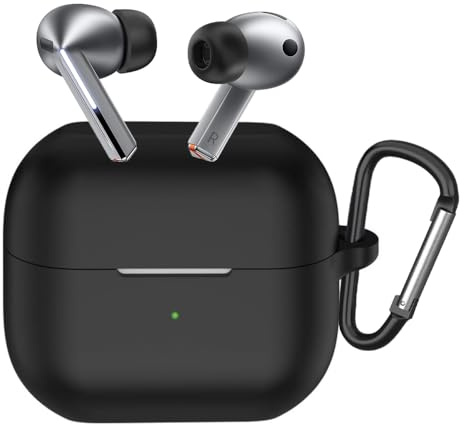 Techsuit für Samsung Galaxy Buds 3, 3 Pro und Buds 3 FE Silikonhülle mit Glattem Ultradünnem Material, Stoßfester Schutz, Weiche Oberfläche, Minimalistisches Design, Schwarz