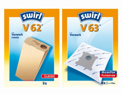 Swirl Staubsaugerbeutel V62 / V 62 passend für Vorwerk Kobold Staubsauger