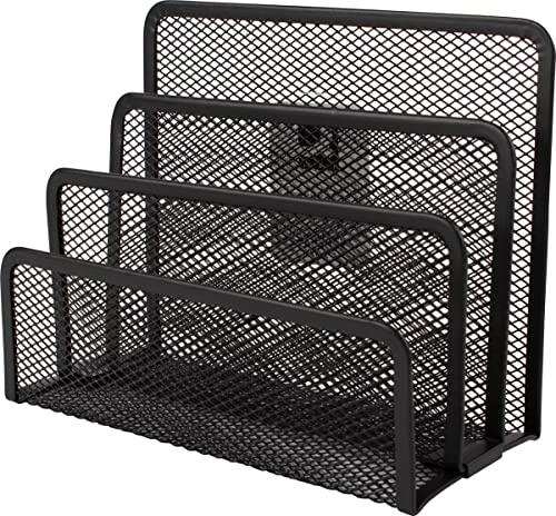 Q-Connect KF00876 Briefständer Metalldraht mit 3 Fächern schwarz