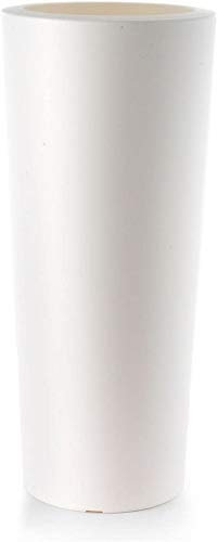 Teraplast Schio Cono 70cm Fioriera, Plastica 100%, Bianco, 70 cm