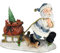 GMMH Weihnachten Gartenfigur 29 cm Hoch (36209A) Gartendeko Nikolaus Figur Weihnachtsmänner Gartenzwerg Zwerg Leuchtend (Weiß)