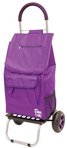 dbest products Purple Foldable Shopping cart for Groceries with Wheels and Removable Bag and Rolling Personal Handtruck Standard, Polyester, 1 unit