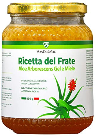 Vonderweid - Aloe Arborescens Padre Zago | Aloe da Bere con Aloe Arborescens Gel e Miele | Integratore Made in Italy ricco di Vitamine e Minerali per il Benessere Intestinale, 830g