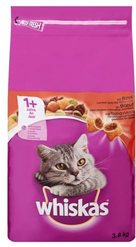 WHISKAS® Beutel Trockenfutter 1+ Rind 3,8kg