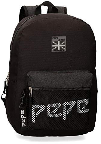 Pepe Jeans Ren Rucksack Schwarz 32x44x15 cms Polyester 21.12L