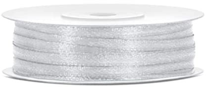 50 Meter Satinband Silber 3mm Schleifenband Silber Dekoband Hochzeit Geschenkband Weihnachten Deko Geschenkverpackung silberne Schleife