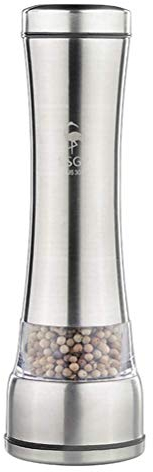 Molinillo de Pimienta y Sal y Especias Manual, Molinos con Moledor de Cerámica, Ajustable Molido Grueso y Fino, Salero Pimentero Vacíos Recargables, 200ml