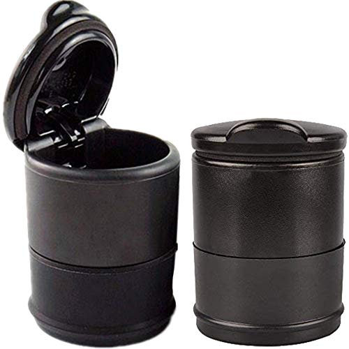 2 Pcs Car Ashtray Tubular Smokeless Car Cigarette Ash Ashtray Portable Car Cigarette Ash Cup Holder Replacement Self-Extinguishing Ashtray with Lid for Most Car Truck and Office