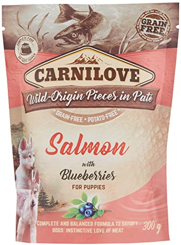12x300 gr Carnilove Dog Pouch zalm/blauwe BES voor Puppies hondenvoer