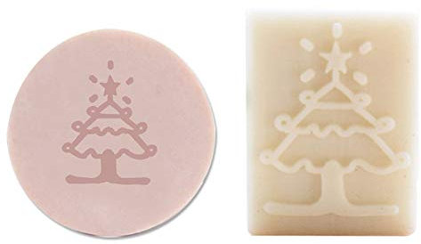 WonDerfulC Natürliche Handgemachte Seife Muster Mini Seife DIY Stempel Siegel Naturharz Mini Druck DIY Handgemachte Seife Stempel Harz Mini Stempel (Weihnachtsbaum)