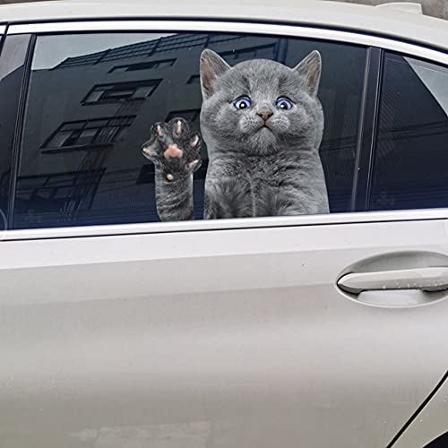 WANLINA Cat Car Window Stickers and Decals - Funny Vinyl Side Stickers for Left and Right - Truck Window Decals