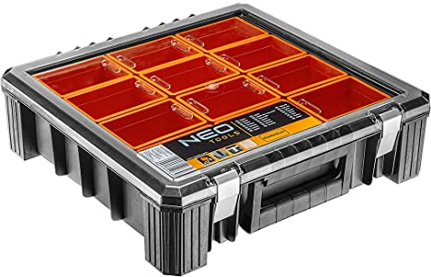 Neo 400 x 400 x 120 mm Werkzeugbefestigungen Angelzubehör Eimer Organizer Sortimentskasten 12 Fächer [84-130]