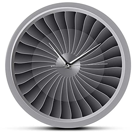 XUSANSHI 30cm Acryl Wanduhr Jet Engine Turbine Fan Aviator Wanduhr Flugzeug Moderne Wandkunst Uhr Luftfahrt Wohnkultur Jet Artwork Pilot Wanduhr