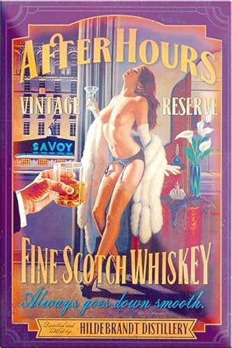 Magnet ''Pinup After Hours'' 9x6cm Kühlschrankmagnet Lustige Sprüche Feier Vintage Retro Geburtstag Deko Party Überraschung Fan Sex Anzüglich Zweideutig Romantik Brüste
