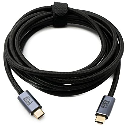 System-S USB4 Kabel 300 cm Typ C Stecker zu Stecker 20 Gbit/s USB 4.0 geflochten Schwarz