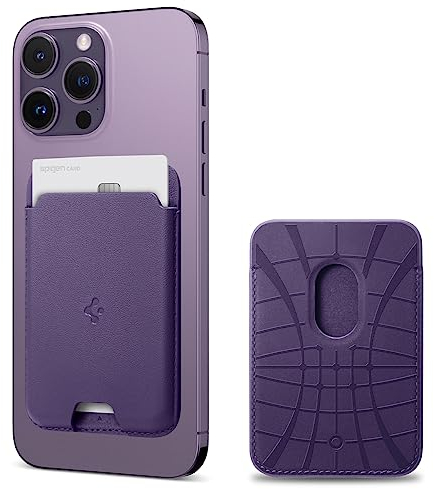 Spigen Valentinus MagFit Magnetic Wallet Card Holder 2-Cards Compatible with iPhone 16/15/14/13/12 Models, MagSafe Accessories - Violet Purple