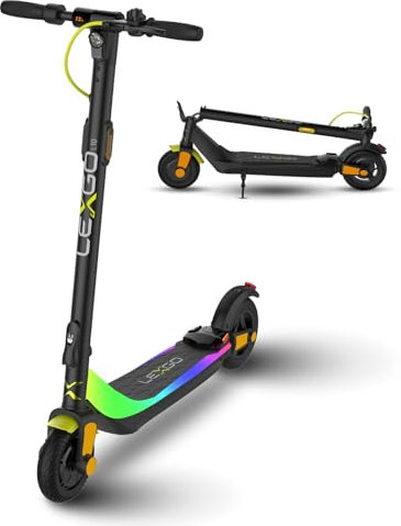 LEXGO L10 Monopattino Elettrico Adulto - Telaio in Acciaio con Indicatori di Direzione Integrati e Schermo Multifunzione - Antifurto NFC e Pneumatici da 8'' - Autonomia 20km e 20 km/h di Velocità