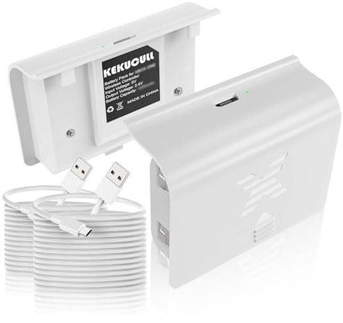 KEKUCULL Rechargeable Battery Pack for Xbox One/S/X/Elite Controller(Not for Xbox Series) (for Xbo One-White)