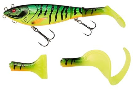 Berkley Zilla Tailswinger, Fishing Hook, Hard Lure, the First Jointed Tailbait on the Market With Amazing Swimming Action and Huge Versatility, PredatorFishing, Pike, Unisex, Firetiger, 56g | 140mm