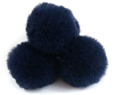 Wambere 10 Stück 7cm Pompons zum Basteln,Pompon Kunstfell Bommel Plüschbälle mit Elastischer Schlaufe,für DIY Kunsthandwerk Haarschmuck Hochzeiten Geburtstage Weihnachten Dekorationen,Navy blau