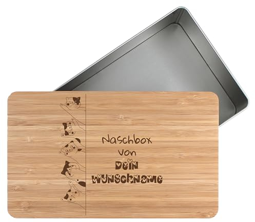 Generisch Leckerlidose personalisiert mit Namen aus Metall für Hunde oder Katzen Aufbewahrungsdose 2700ml für Hundesnacks oder Katzensnacks Geschenkidee für Tierliebhaber L04