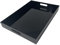 Bandeja de plástico acrílico con asas – Bandeja rectangular grande – Desayuno, té, café, alimentos, bebidas, 40 x 28 x 4,7 cm (Negro)