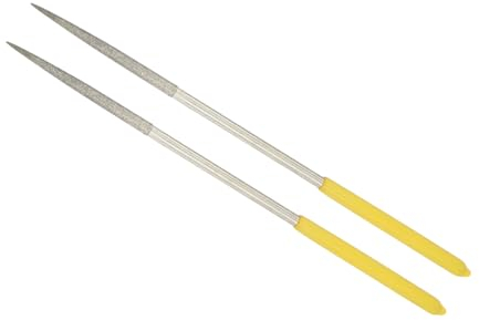 CoCud Lima de Aguja Recubierta de Diamante Vástago de 4mm, Longitud de 160mm Herramienta de Afilado de Limas Redondas de Diamante para Metal, Vidrio, Piedra, 2 Piezas