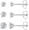 Ohrringe 3er Set,Titan Ohrringe Hypoallergen Damen Herren Mädchen G23 Titan Ohrstecker Zirkonia Ohrstecker 3/4/5mm
