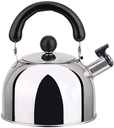 Tetera de acero inoxidable Teteras con silbido Tetera con silbato Tetera con silbido de acero inoxidable para estufa Mango ergonómico para calentar té Café Leche Tetera d