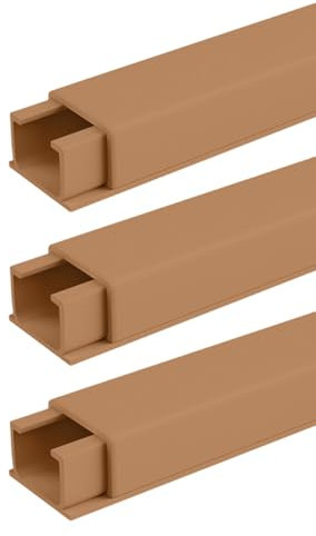 Cable Management, Trunking for Electric Cables,Trunking,Square Box Cable Trunking,Self-Adhesive Cable Hider,Desk Cable Management Solution,1M*3.(Brown,15 * 10MM)
