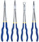 Professional Long Reach Pliers Set 16 Inch Multi Purpose Long Nose Pliers with Straight, 25°/45°/90° Bent Head & O-Shape Tips, Durable Steel Construction for Automotive, Electrical, Plumbing(4PCS B)